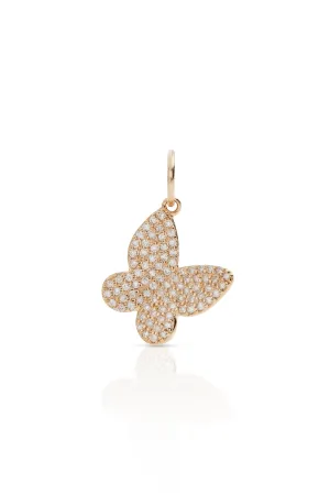 14KY Mini Pave Butterfly Charm