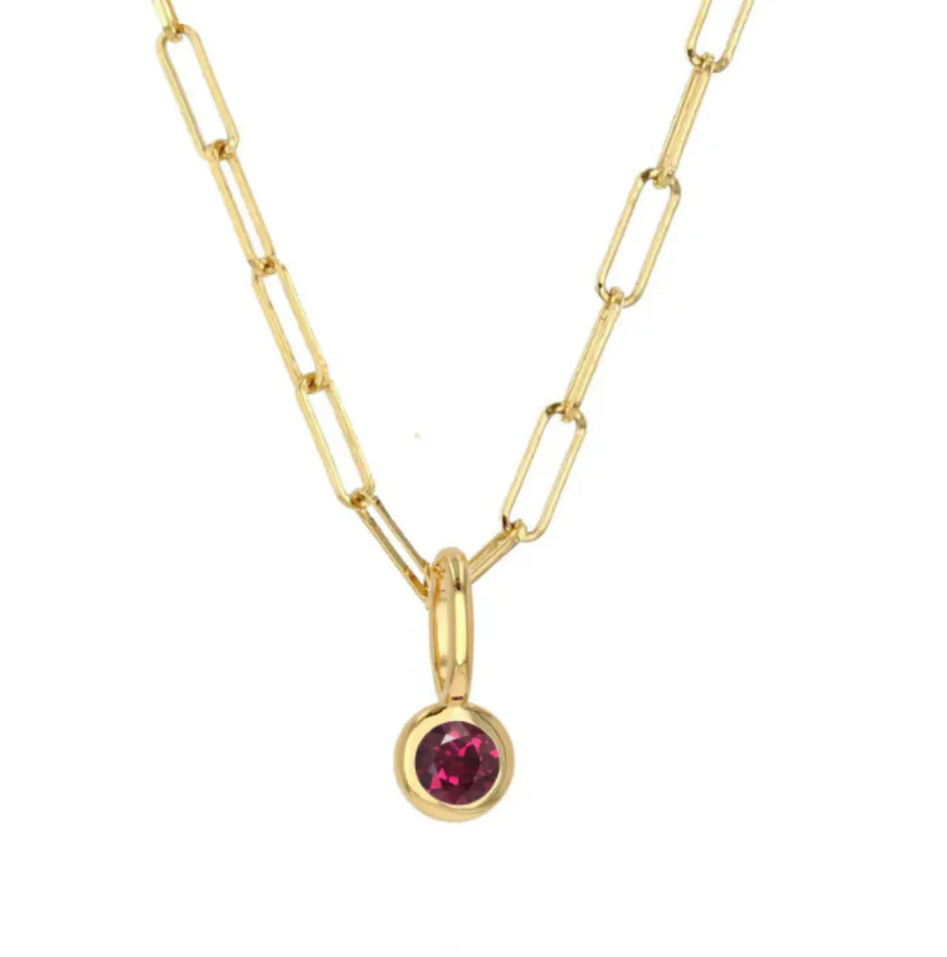 14KY Mini Rhodolite Charm