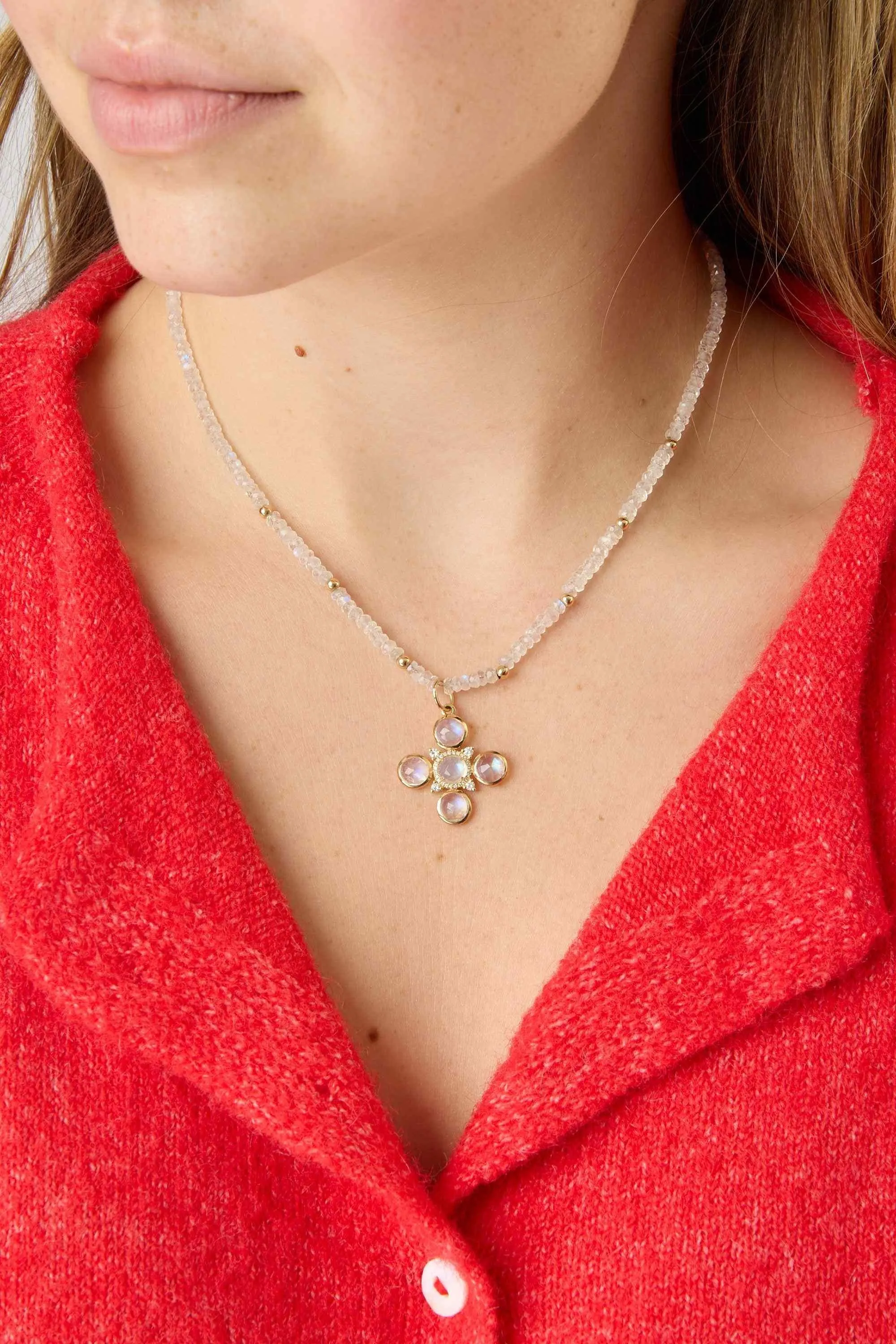 14KY Moonstone Charm