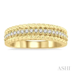 1/5 ctw Rope Border Round Cut Diamond Fashion Band in 14K Yellow Gold