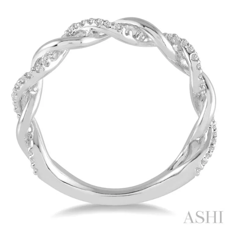 1/6 ctw Round Cut Diamond Twisted Ring in 10K White Gold
