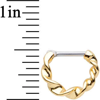 16 Gauge Stainless Steel Gold Plated Spiral Septum Clicker