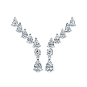 18K Climber with dangling pear shape earrings