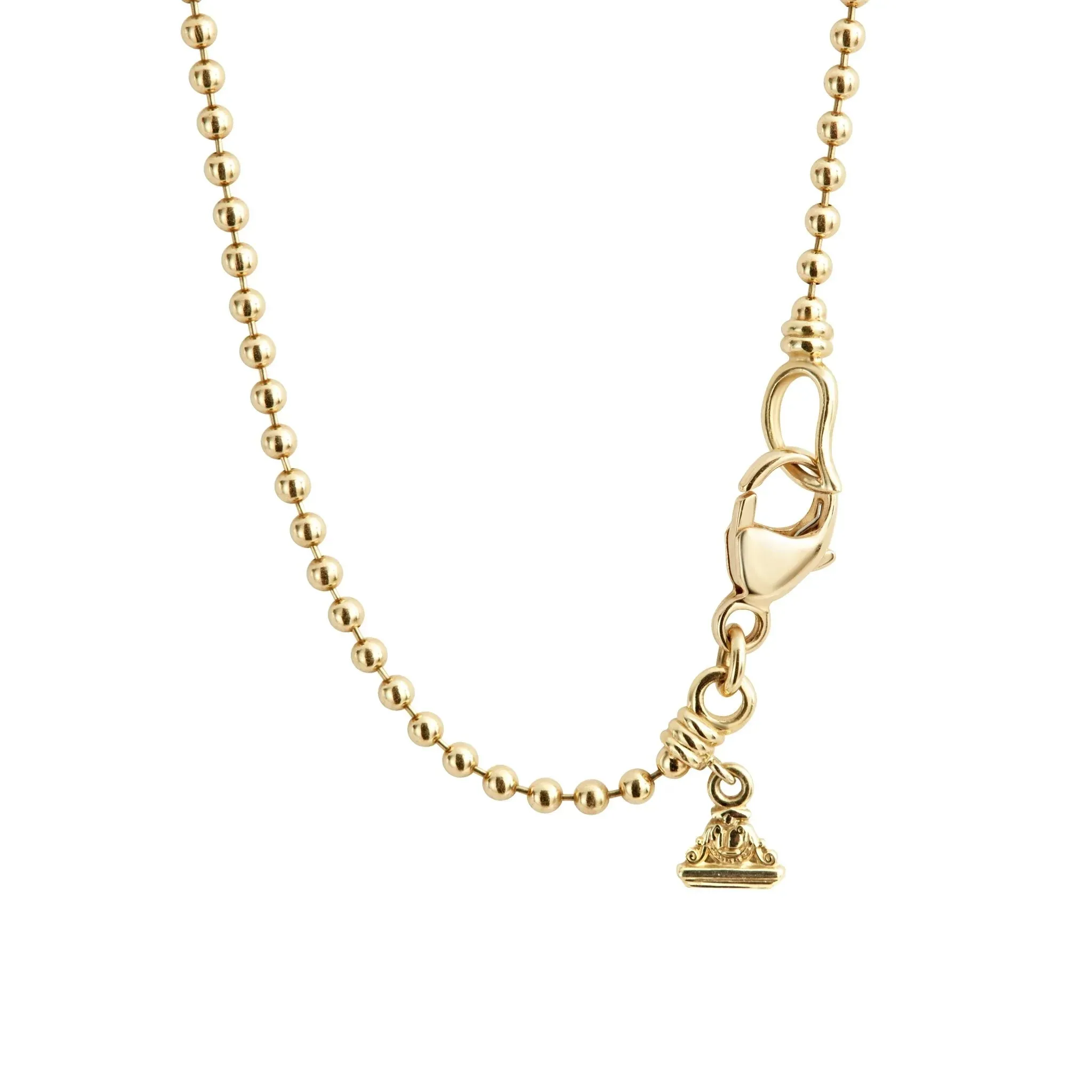18K Gold Caviar Beaded Pendant Necklace