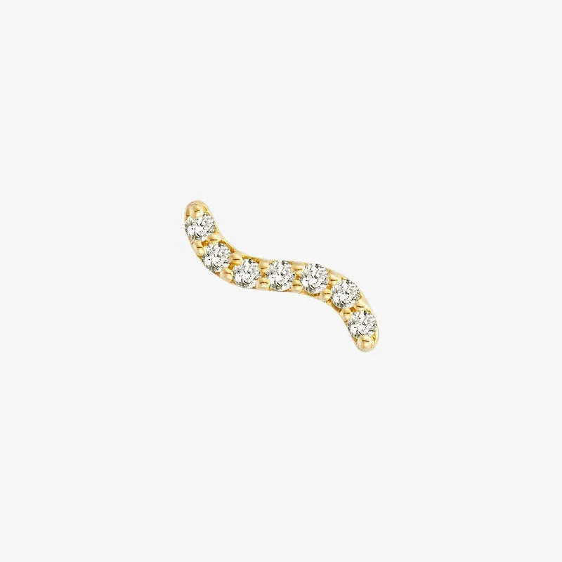 18K Gold Stackable Wave Essentials Stud Earring