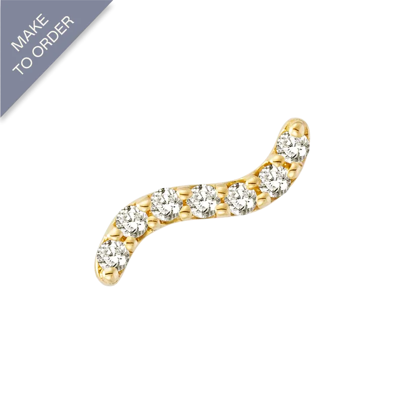 18K Gold Stackable Wave Essentials Stud Earring