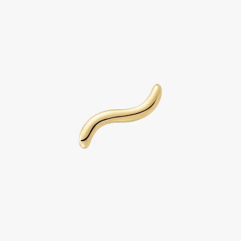 18K Gold Stackable Wave Essentials Stud Earring