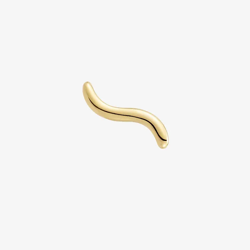 18K Gold Stackable Wave Essentials Stud Earring