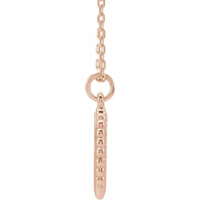 18K Rose Gold-Plated Sterling Silver Beaded Disc 16-18" Necklace