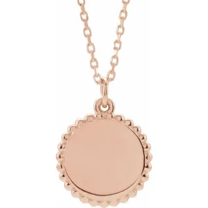 18K Rose Gold-Plated Sterling Silver Beaded Disc 16-18" Necklace