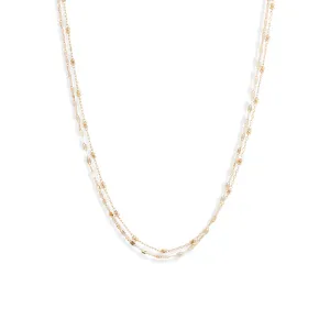 18K Shimmer Beaded Duo Necklace