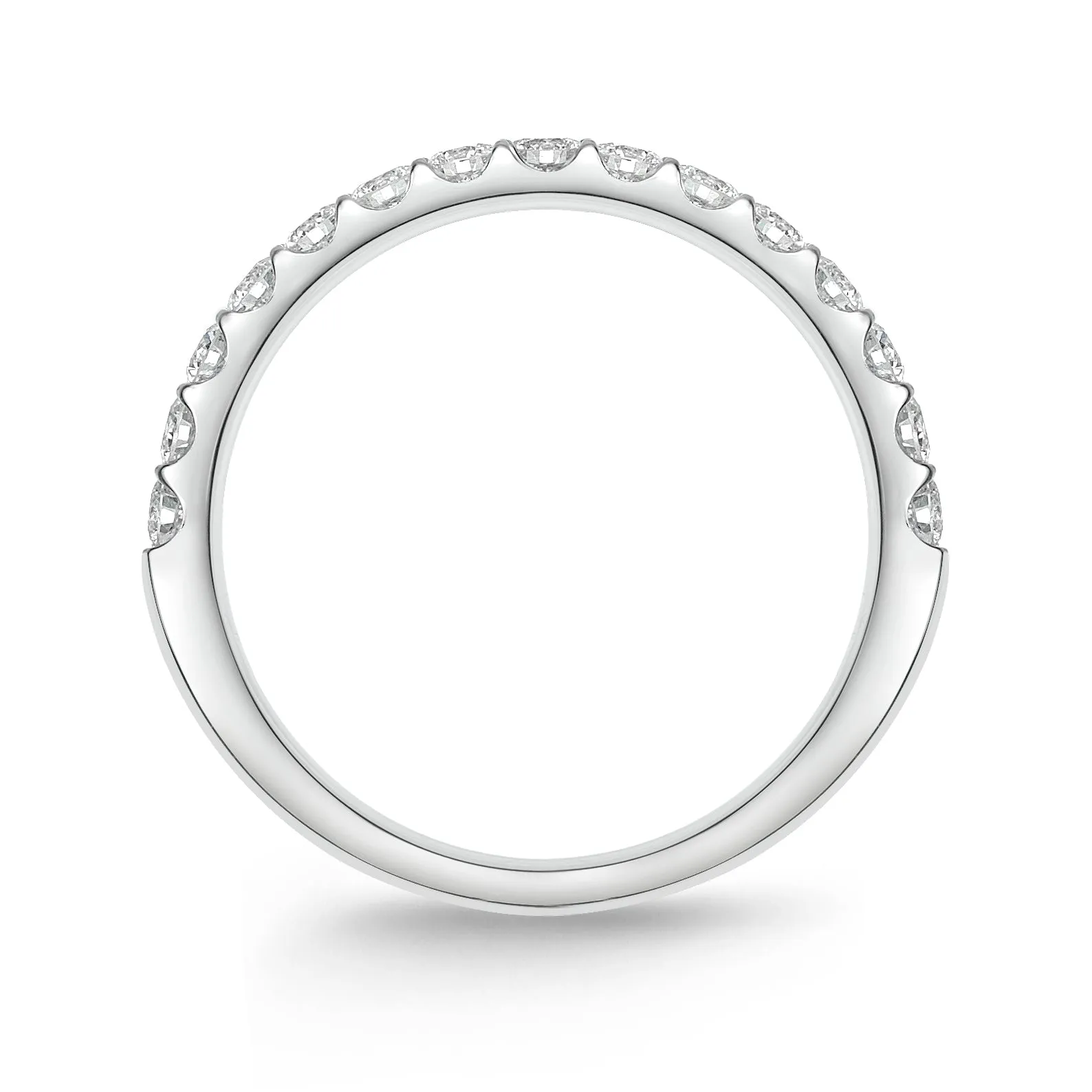 18K WHITE GOLD ODESSA HALF ROUND DIAMOND BAND .50CT