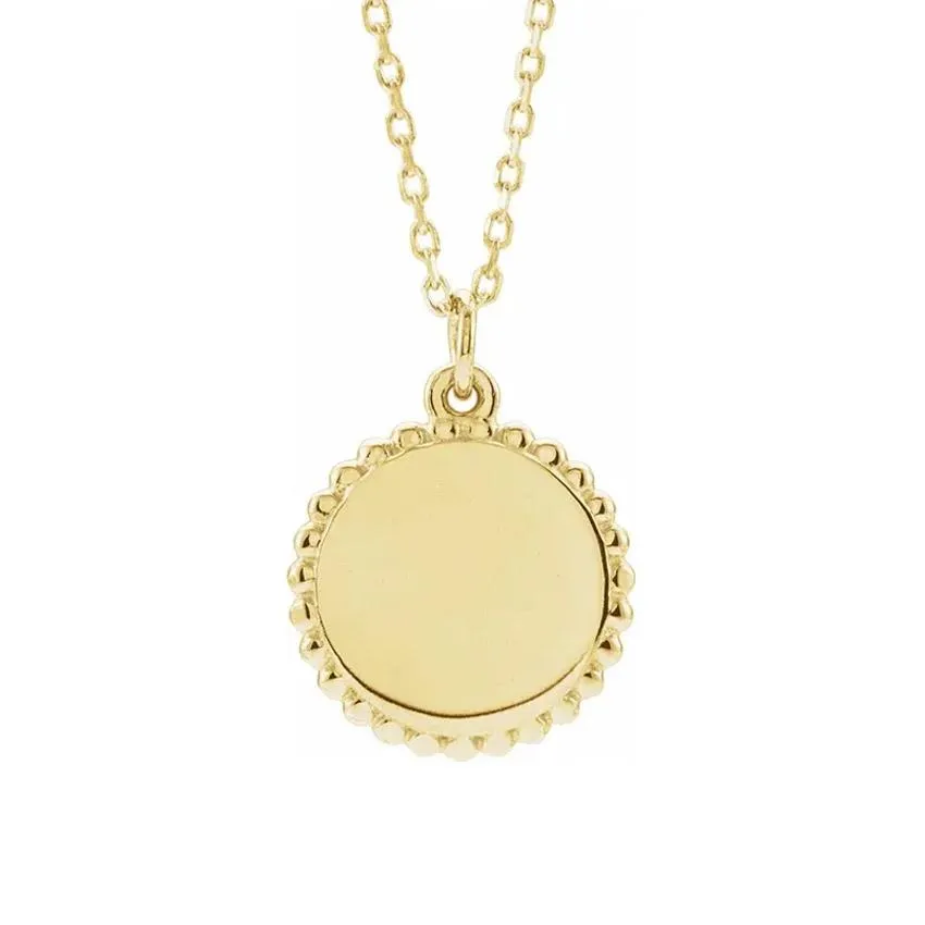 18K Yellow Gold-Plated Engravable Beaded Necklace