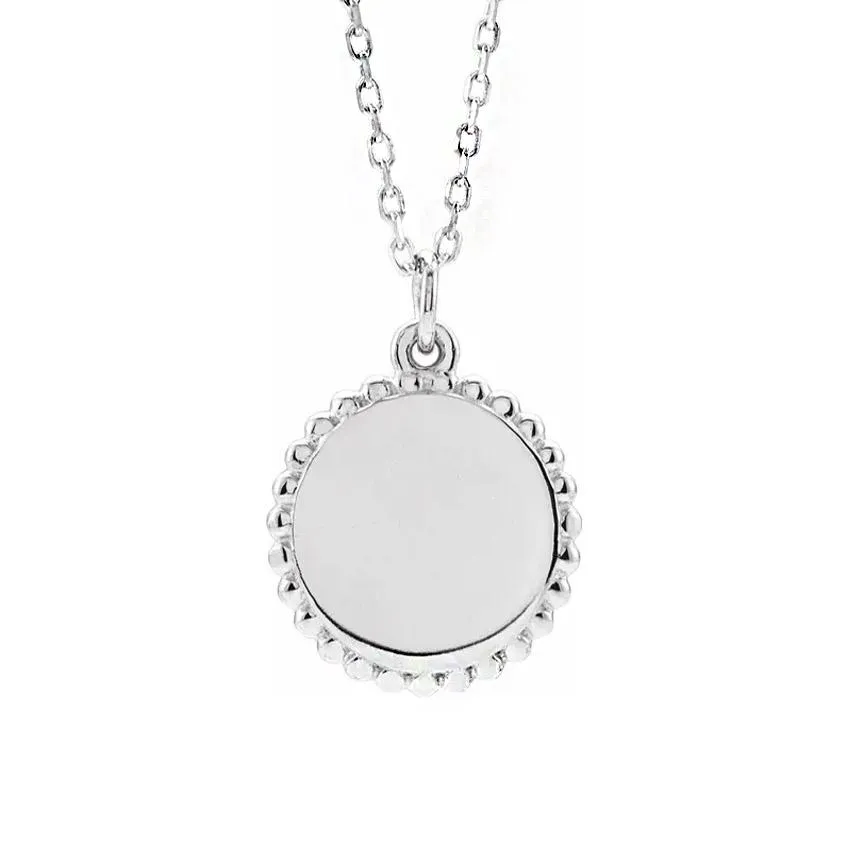 18K Yellow Gold-Plated Engravable Beaded Necklace