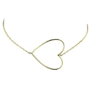 18kt Yellow gold open Heart  bracelet 7 inches with extra rings staring at 6.5