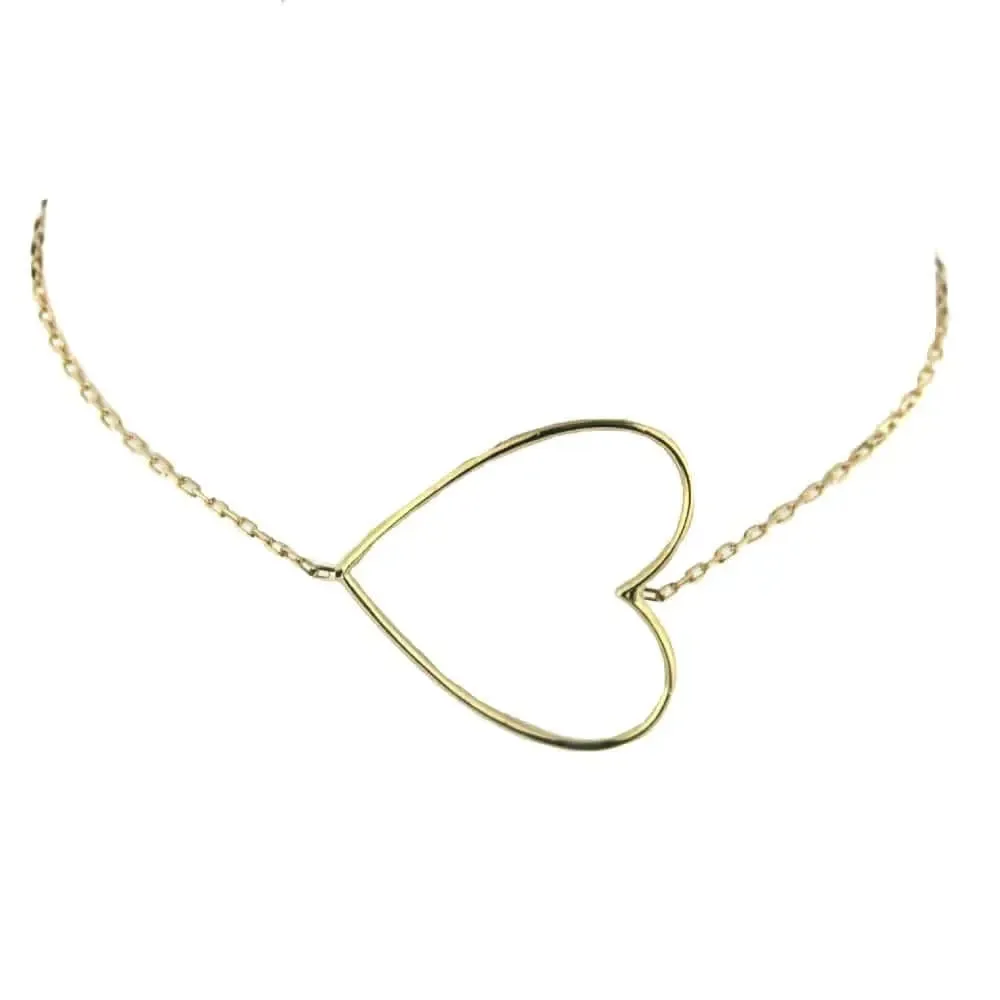 18kt Yellow gold open Heart  bracelet 7 inches with extra rings staring at 6.5