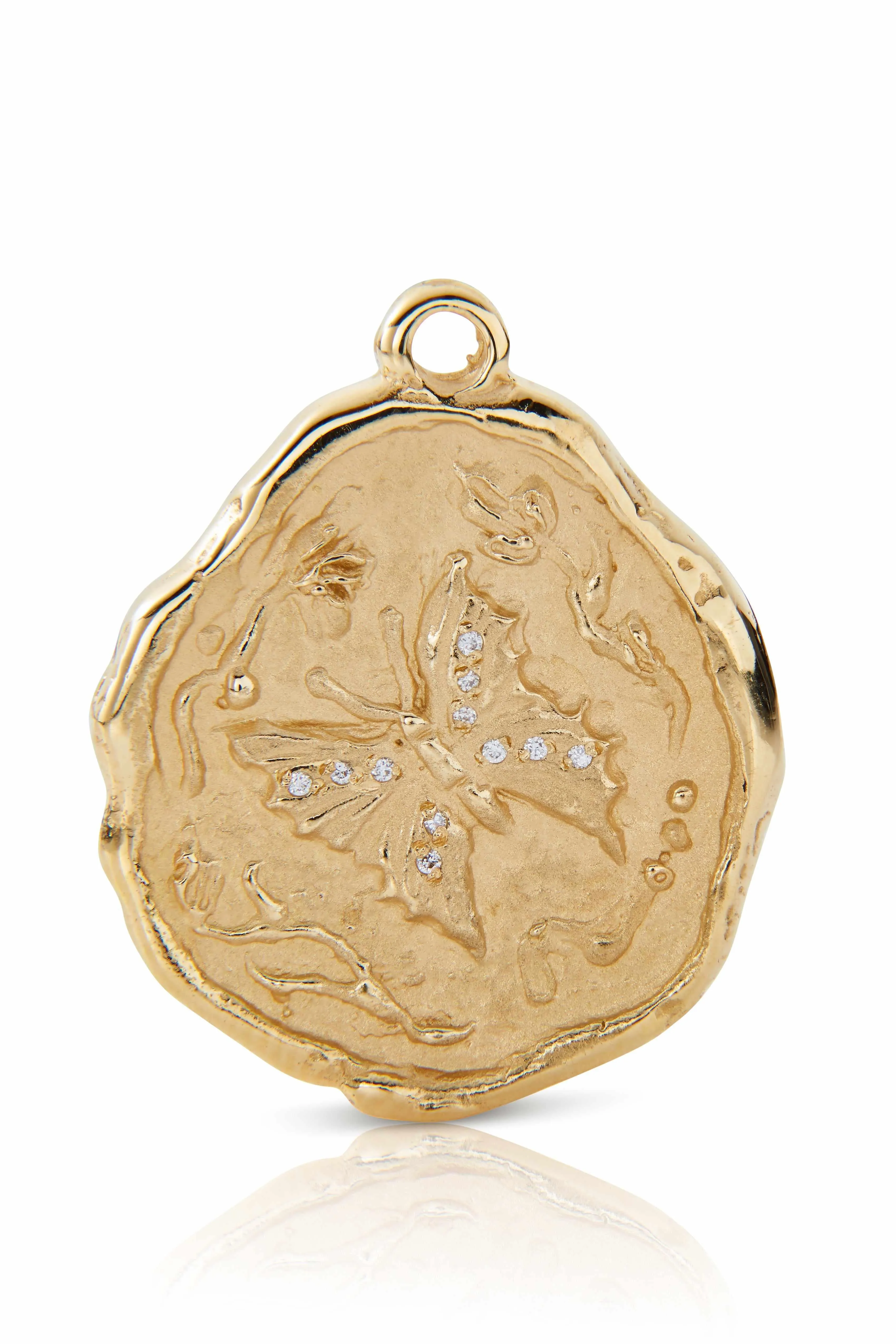 18KY Freedom Pave Butterfly Coin