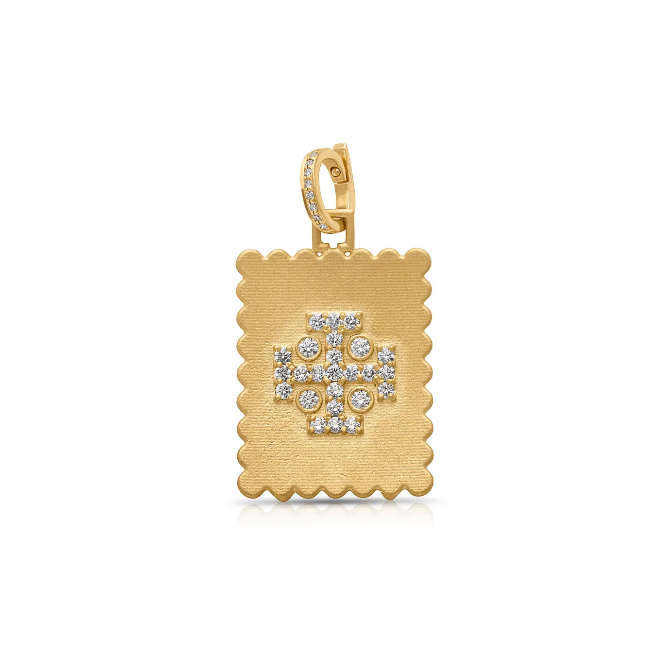 18KY Shield Crusader Cross Charm