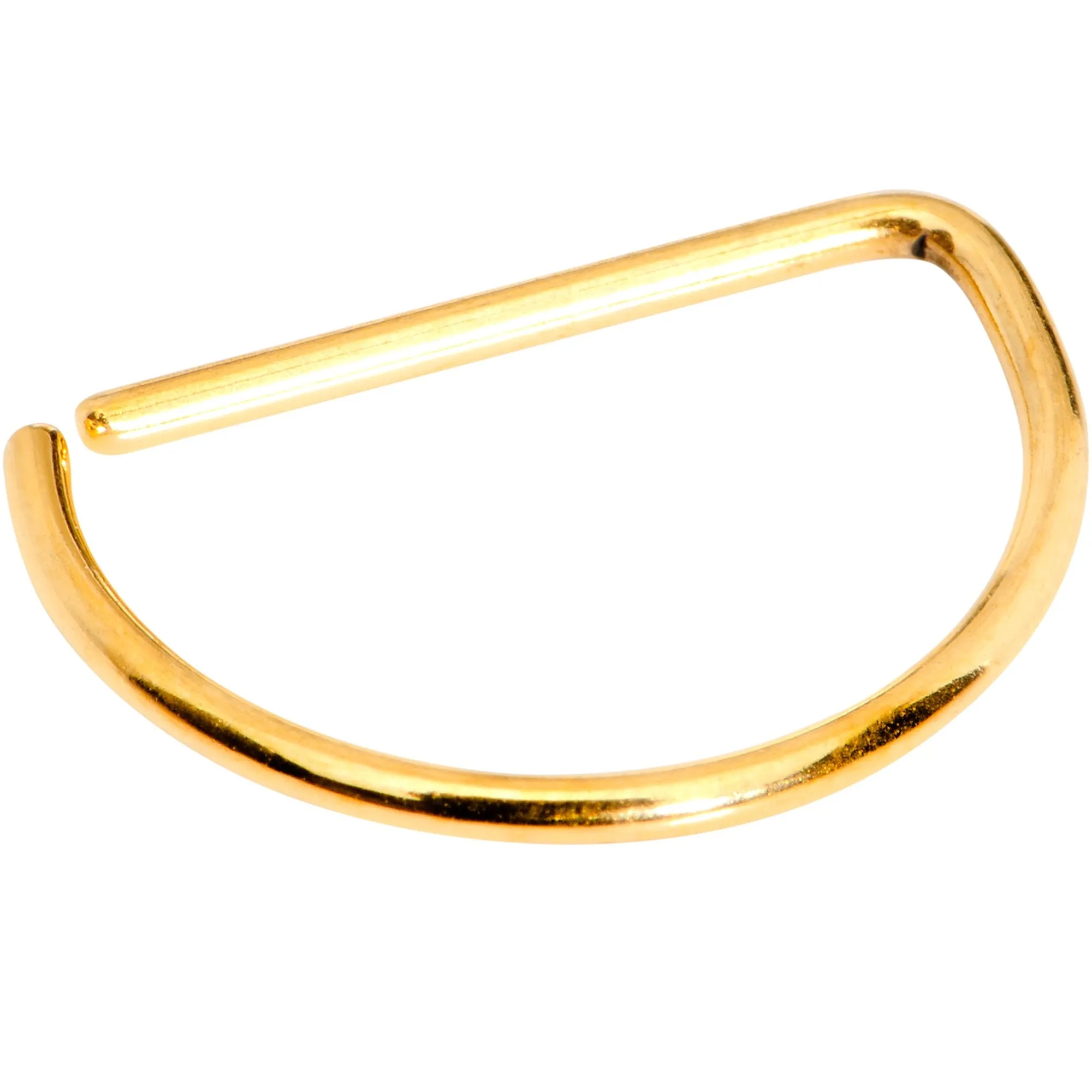 20 Gauge 3/8 Yellow Anodized Titanium Annealed D Shaped Septum Ring