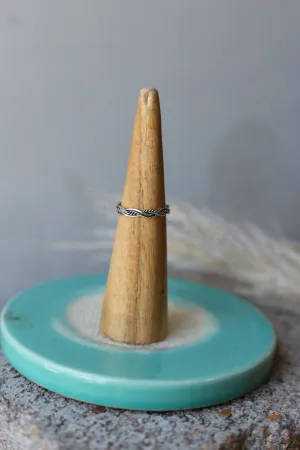22417 ROPE TWISTED SILVER BAND RING
