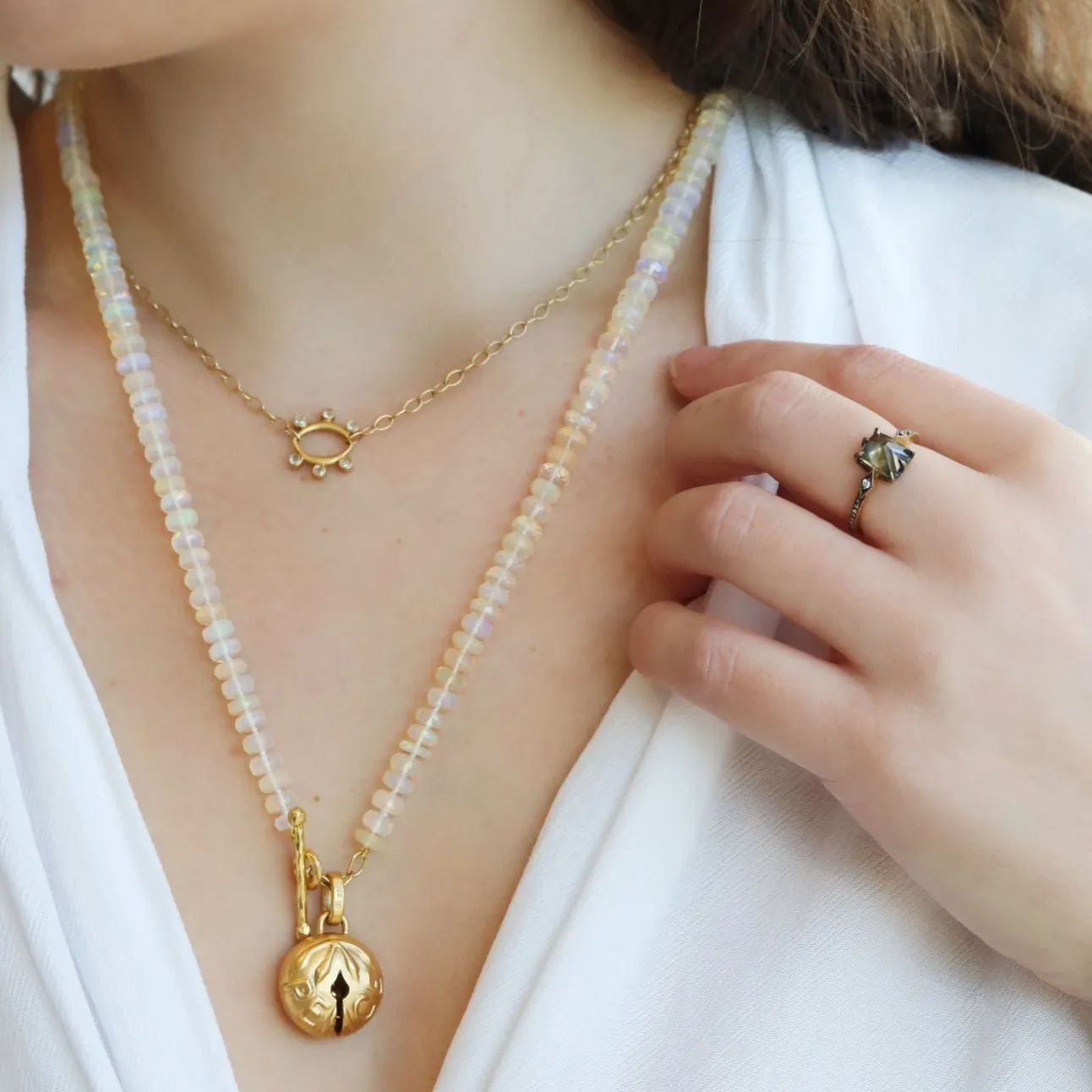 22K "Peace & Love" Bell Charm