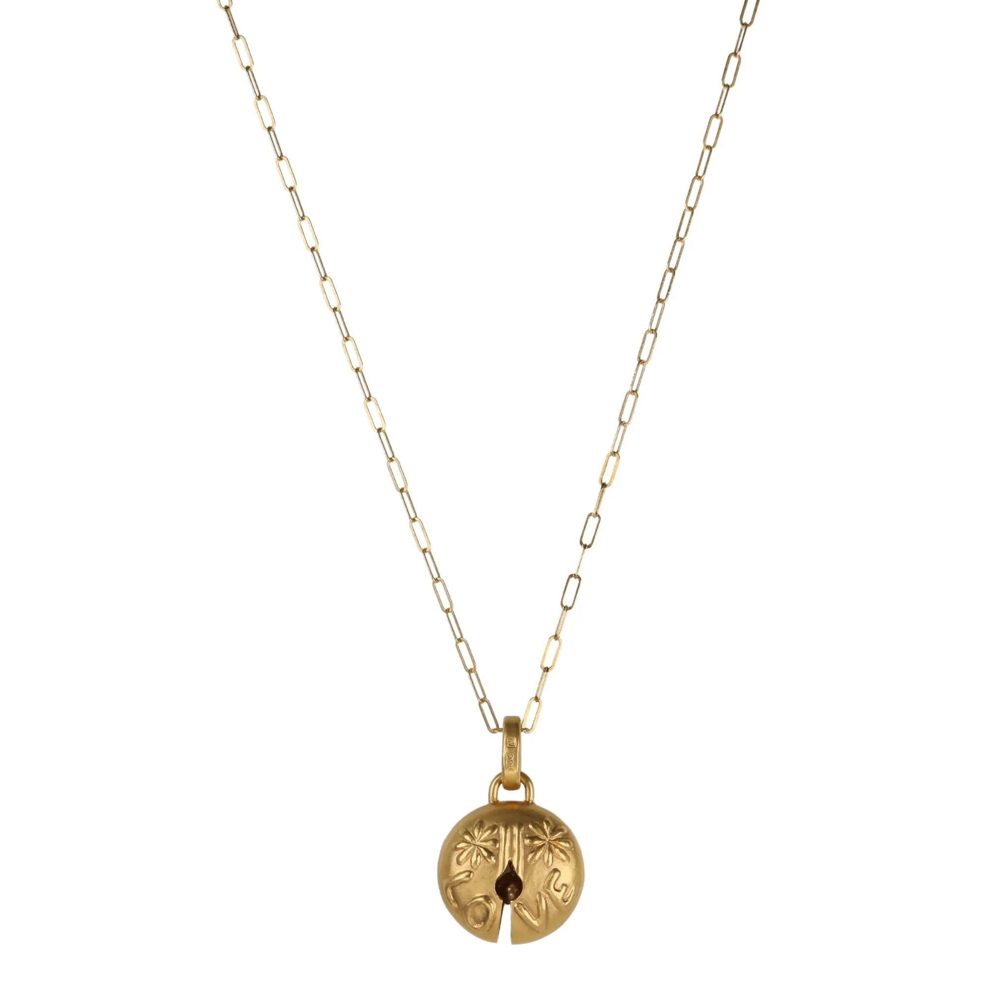 22K "Peace & Love" Bell Charm