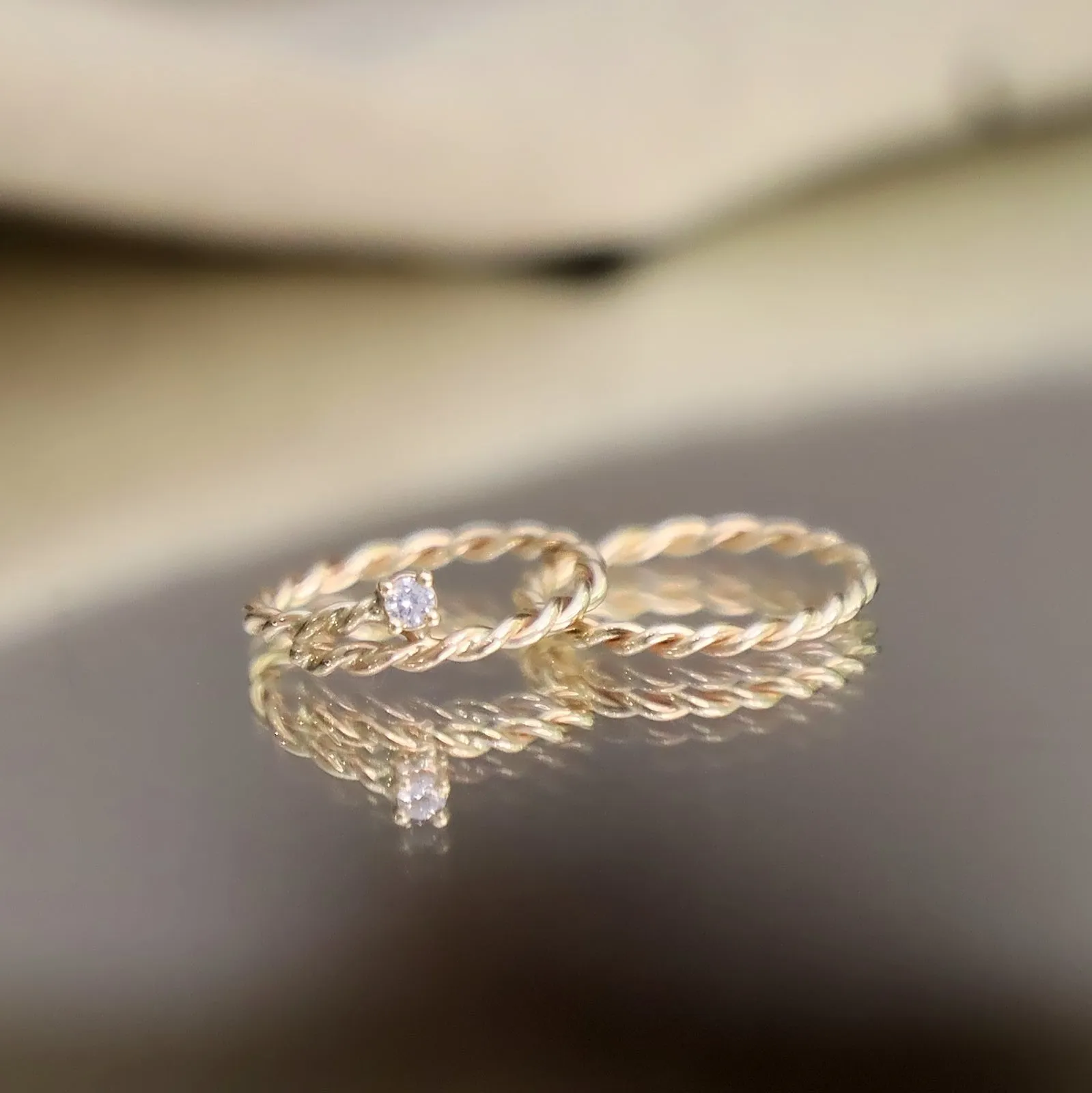 2mm Rope Twisted Gold Ring Size 7