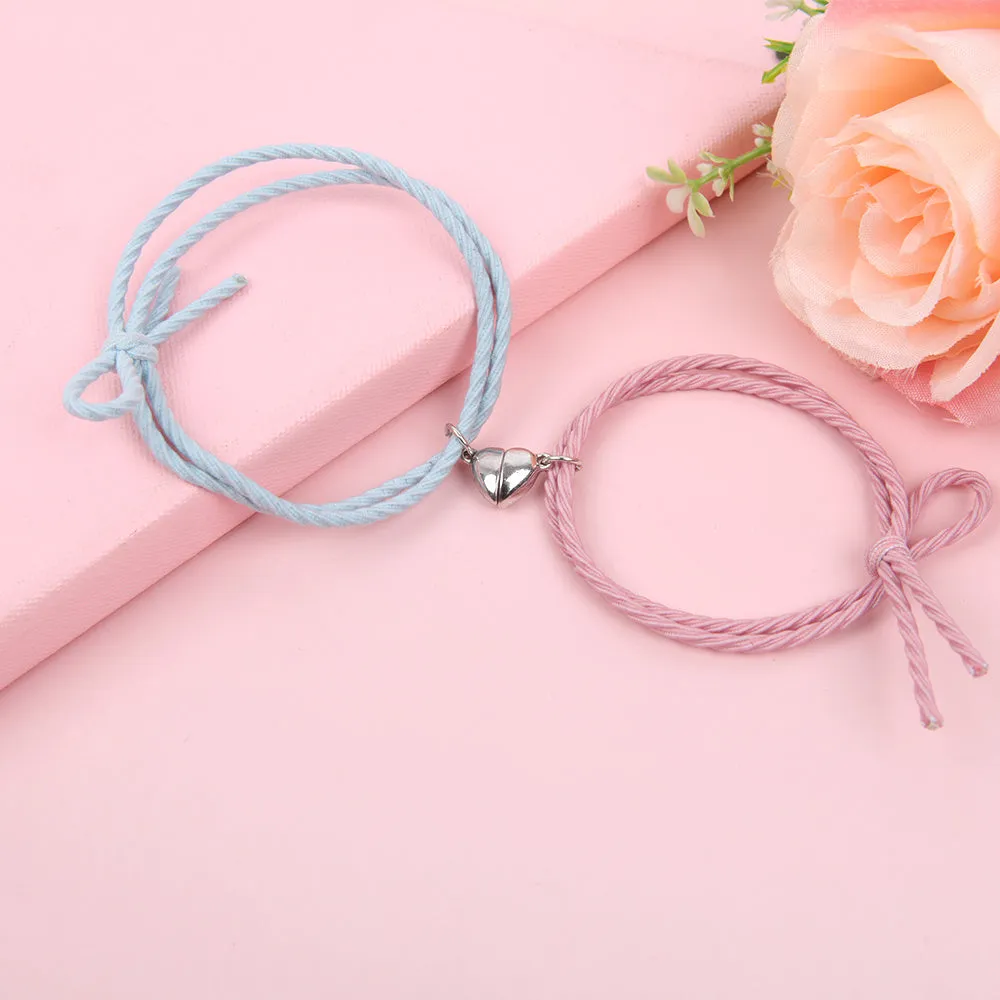 2pcs Heart Matching Friendship Bracelets Magnetic