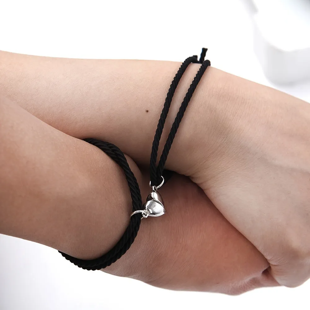 2pcs Heart Matching Friendship Bracelets Magnetic