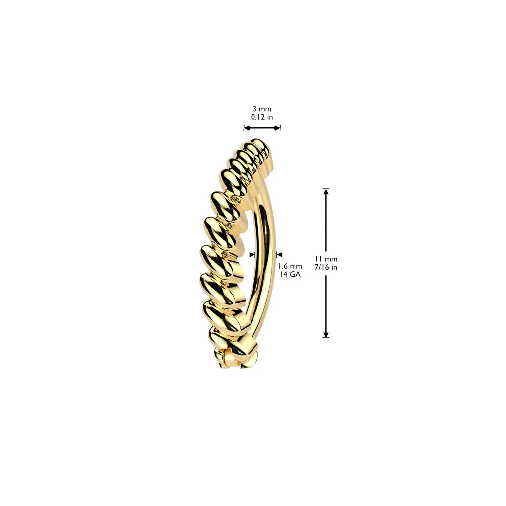 316L Surgical Steel Twisted Hinged Clicker Belly Ring