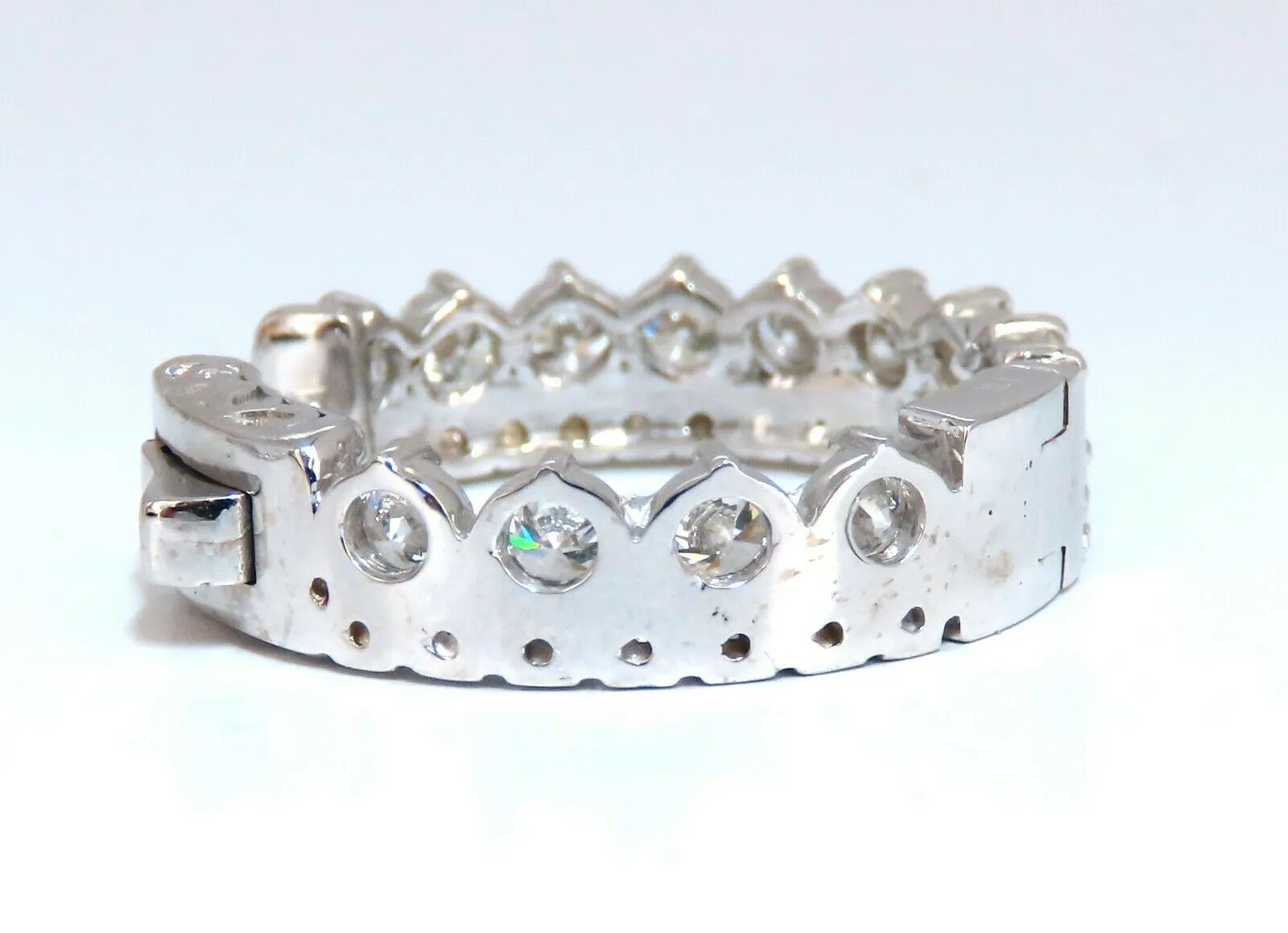 4.70ct Natural Round Diamonds Double Row Ring 14kt stacking deco