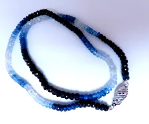 50ct Natural Fading Sapphire Beaded Necklace 14kt gold 12390