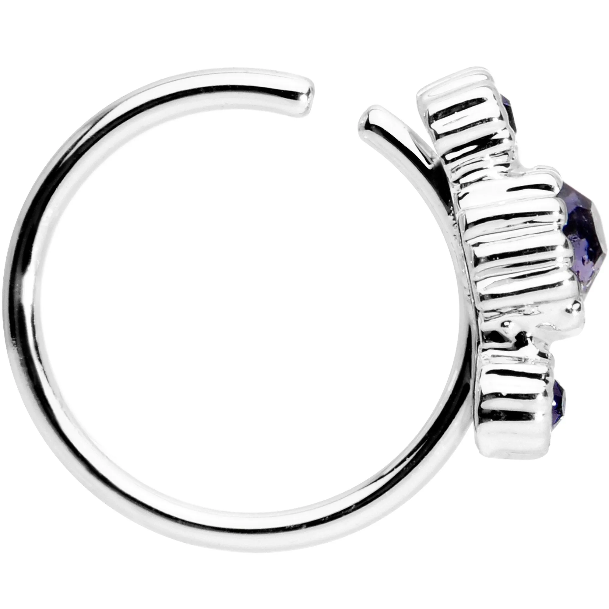 5/16 Purple CZ Gem Fashion Fusion Seamless Circular Ring