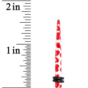 6 Gauge Lovely Red Heart Acrylic Ear Taper