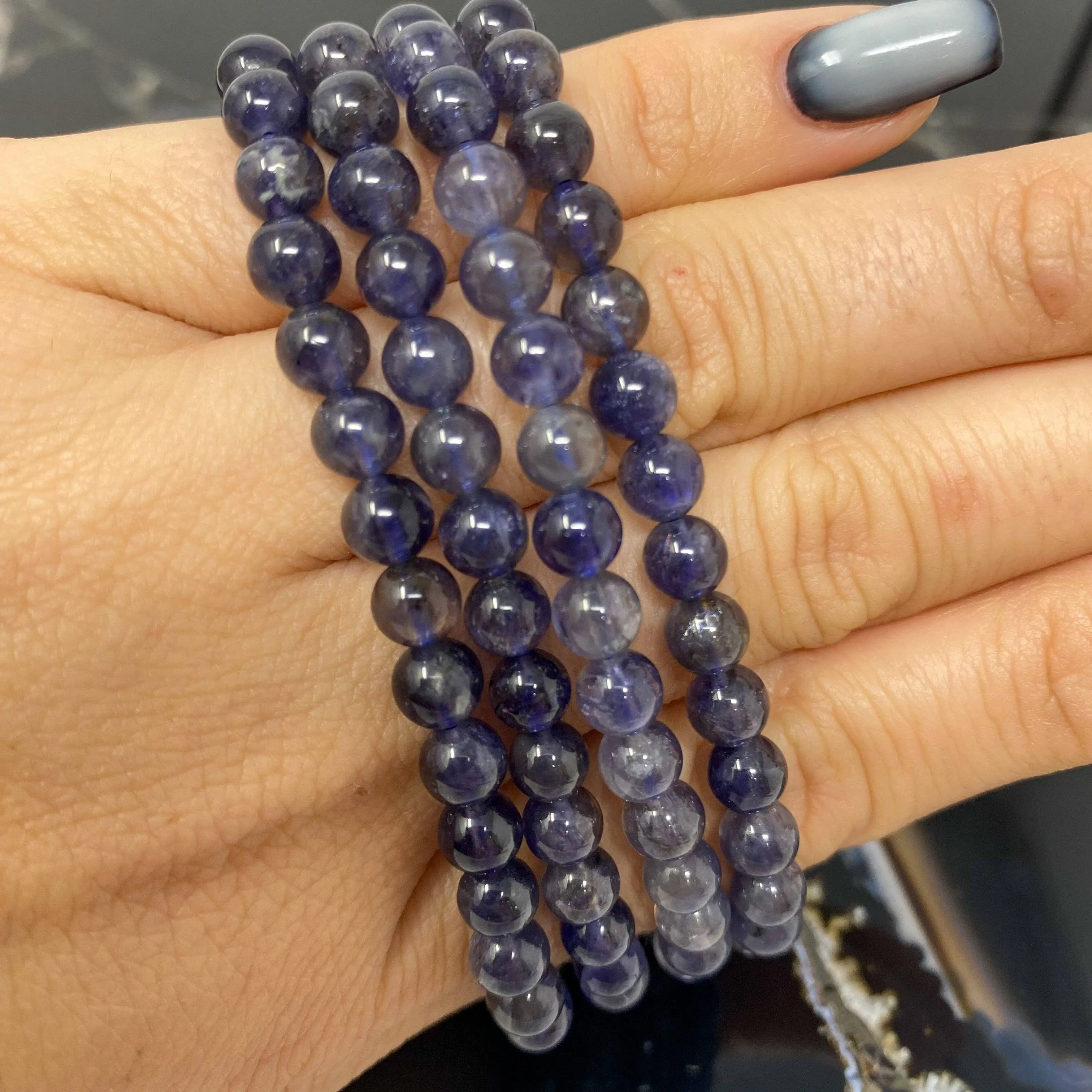 6mm Iolite Bracelet- 1 bracelet