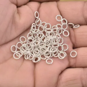 6mm Silver Plated 17 AWG Twisted Wire Closed Jump Rings