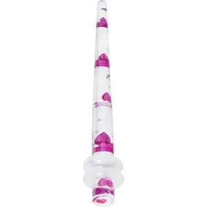 8 Gauge Clear Acrylic Glitter Purple Heart Confetti Taper