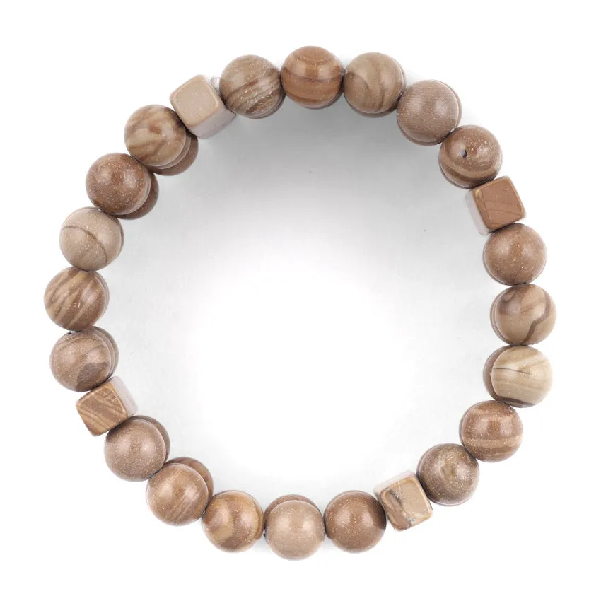 8mm Scenic Jasper 4 Section Queen Gem Stone Bracelet