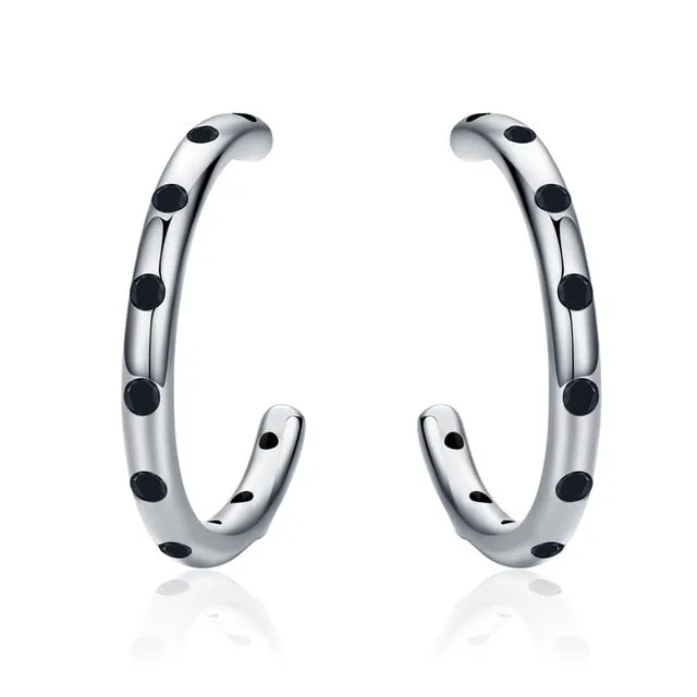 925 Sterling Silver Droplets Stackable Classic Earrings