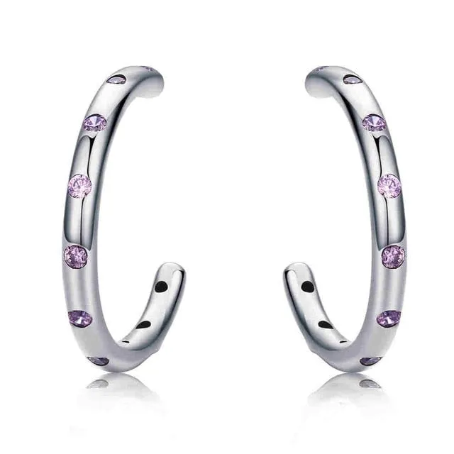 925 Sterling Silver Droplets Stackable Classic Earrings