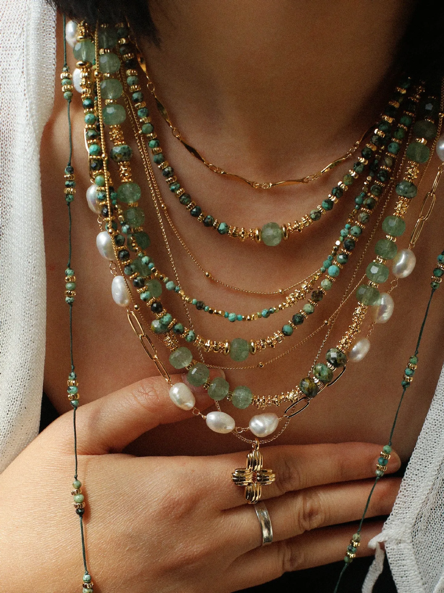 African Turquoise Beaded Necklace