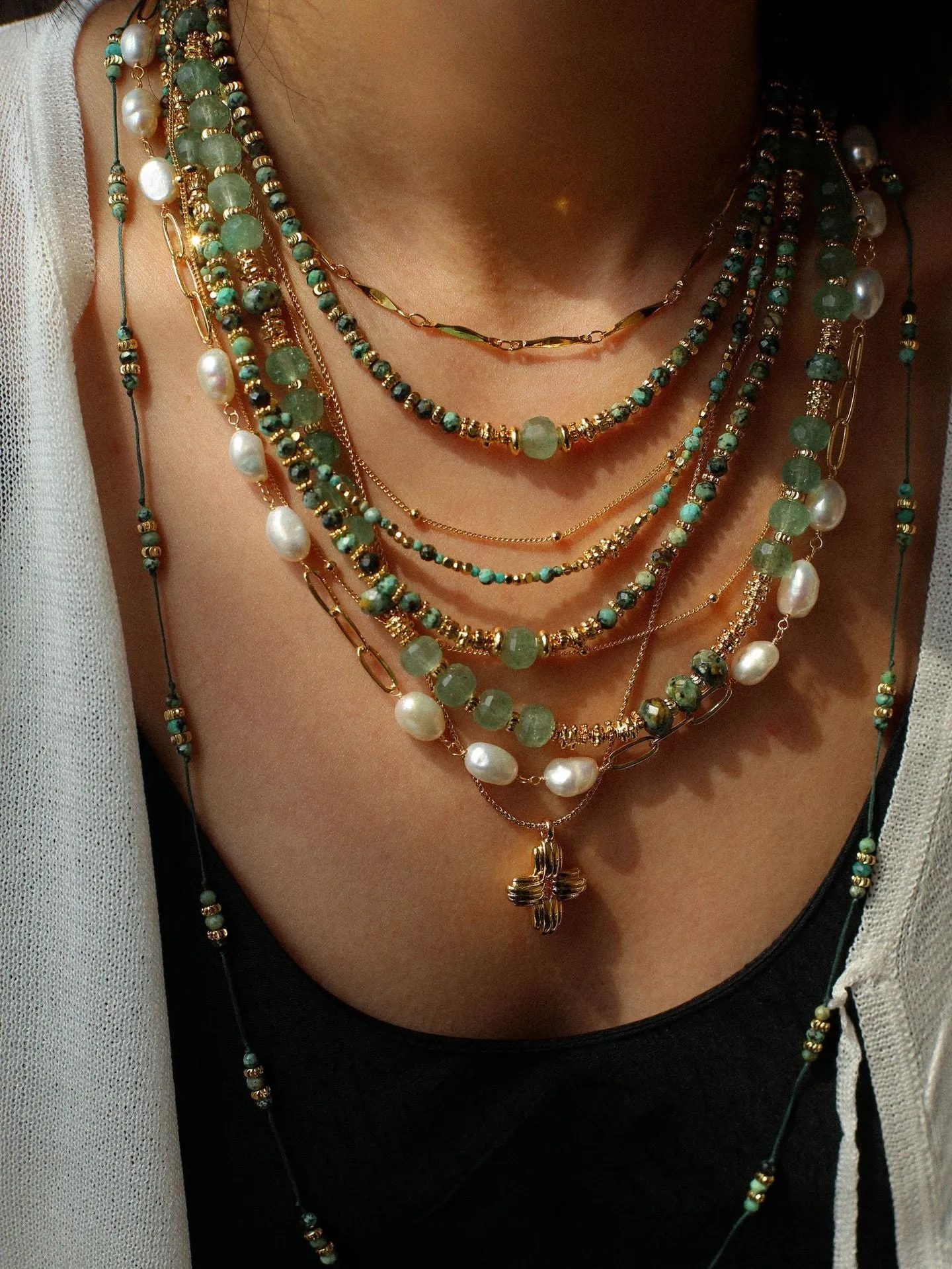 African Turquoise Beaded Necklace