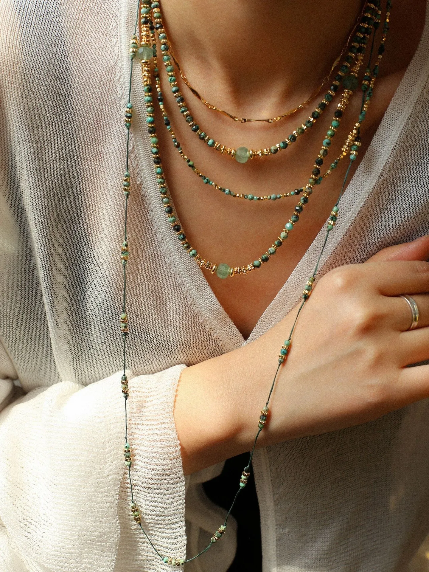 African Turquoise Beaded Necklace
