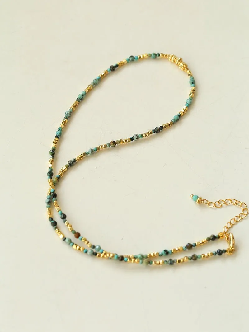 African Turquoise Beaded Necklace
