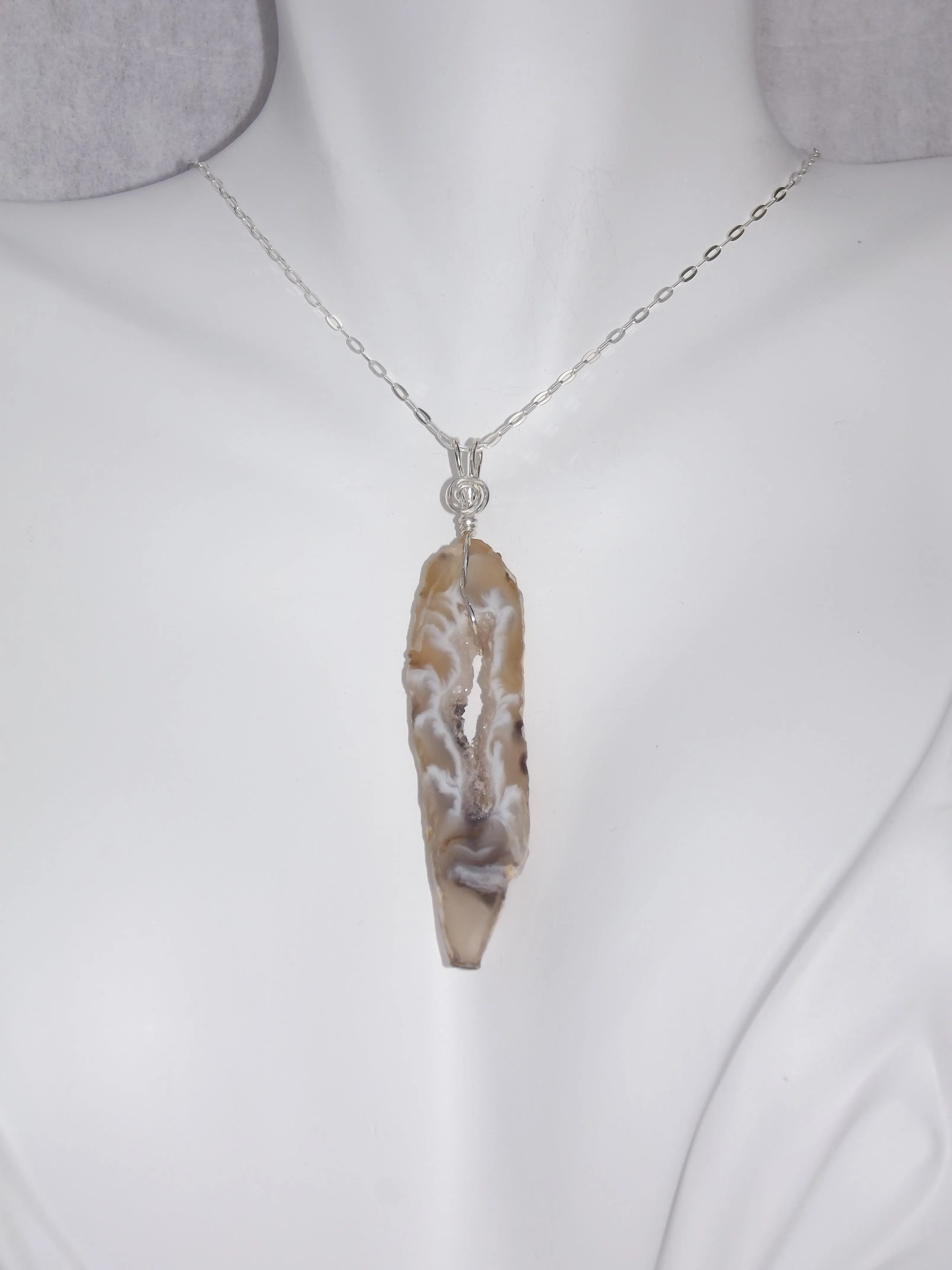 Agate Druzy Slice Necklace