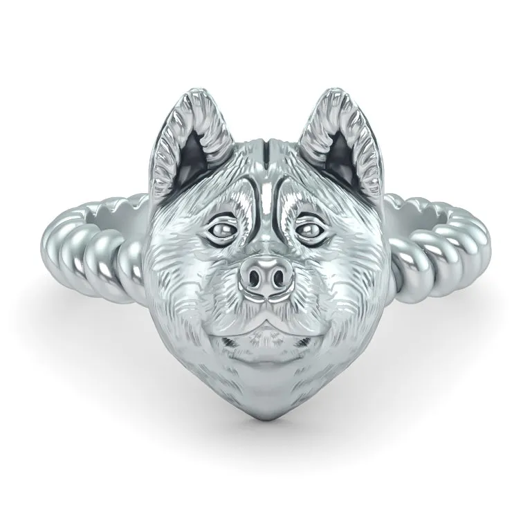 Akita Breed Jewelry Twisted Wire Rope Ring