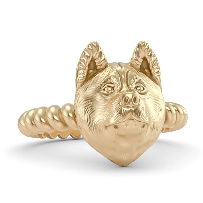 Akita Breed Jewelry Twisted Wire Rope Ring