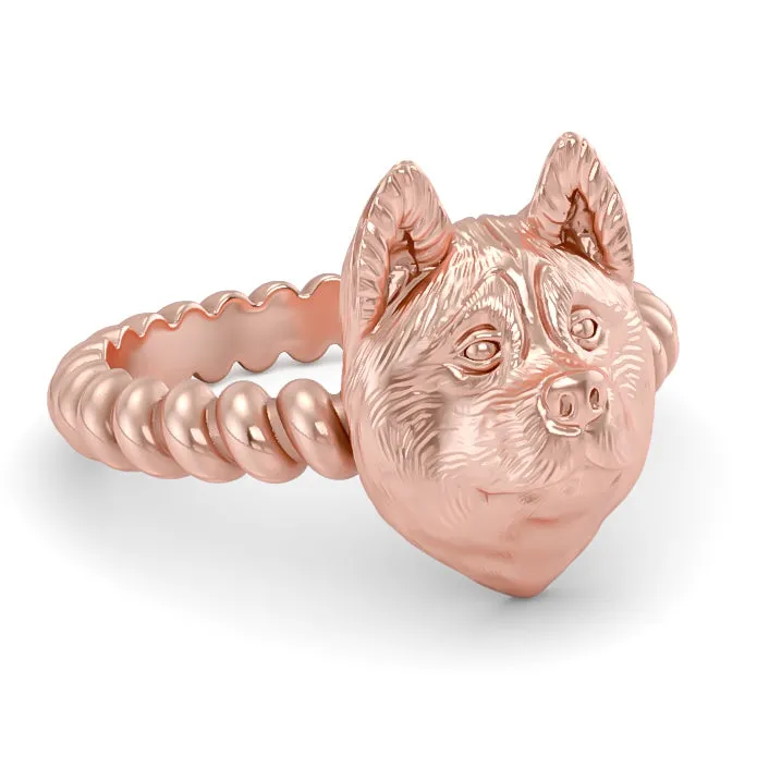 Akita Breed Jewelry Twisted Wire Rope Ring