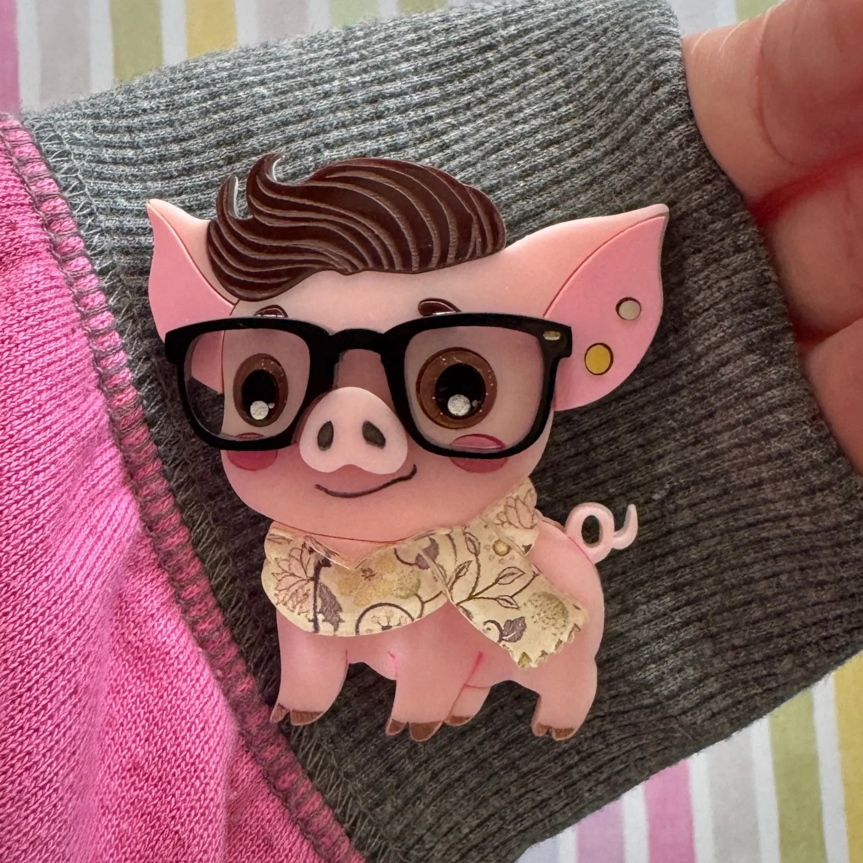 Alex the pig 🐖 brooch - Brooch - Set of 2