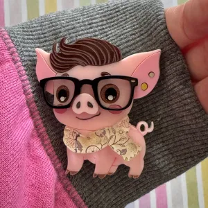 Alex the pig 🐖 brooch - Brooch - Set of 2